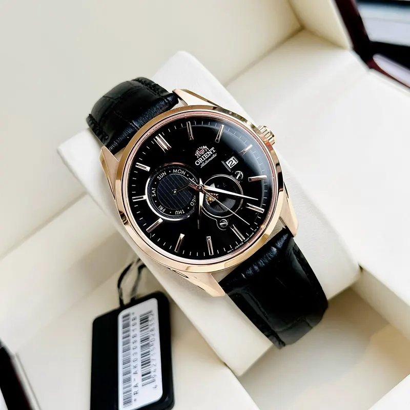 Orient Contemporary Sun and Moon Black Dial Men's Watch- RA-AK0309B